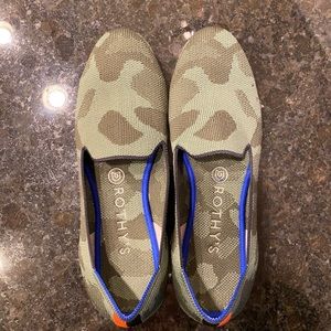 Rothy’s Camo Olive Loafers size 8.5